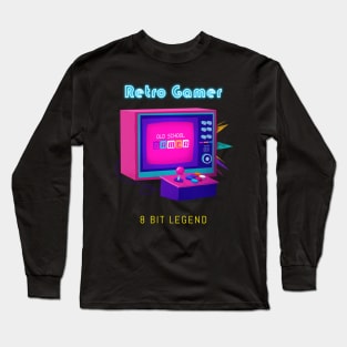 Retro Gamer Logo 1 Long Sleeve T-Shirt